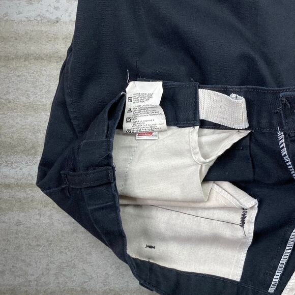 Vintage Dickies Khakis Pants Jet Black Cotton Relaxed Fit Pleated Front 90s - Picture 4 of 4